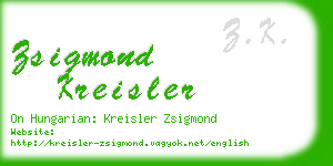 zsigmond kreisler business card
